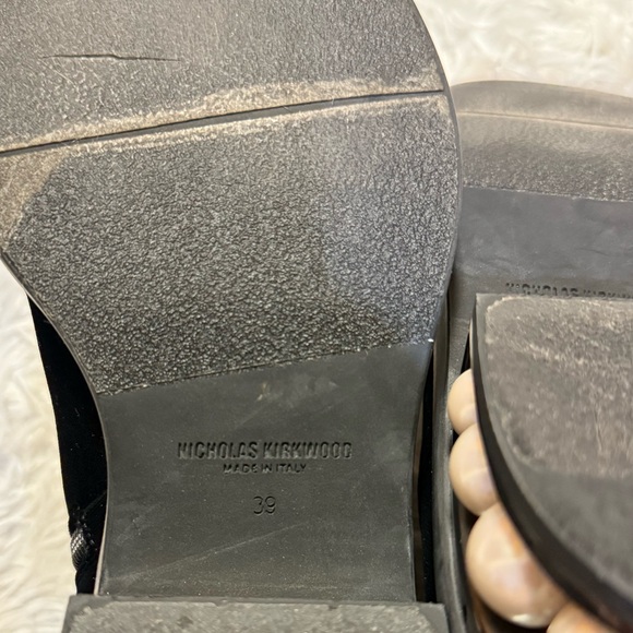 NICHOLAS KIRKWOOD Casati PEARL Black Suede Ankle BOOTS - Picture 15 of 16